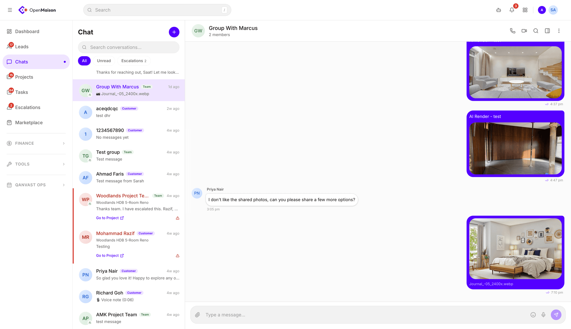 Team & Client Chat